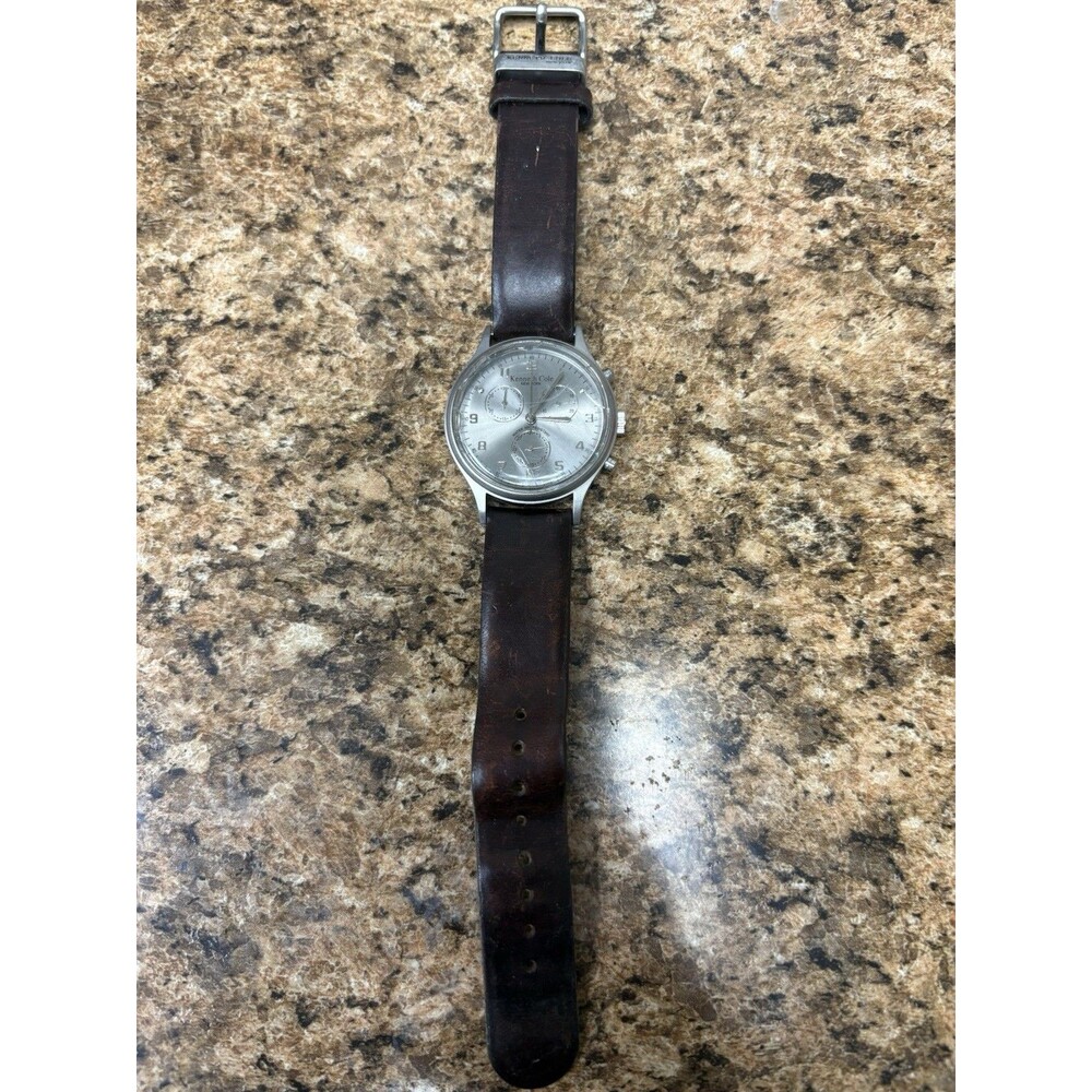 Kenneth Cole New York Men’s Chronograph Watch Silver Dial Brown Leather